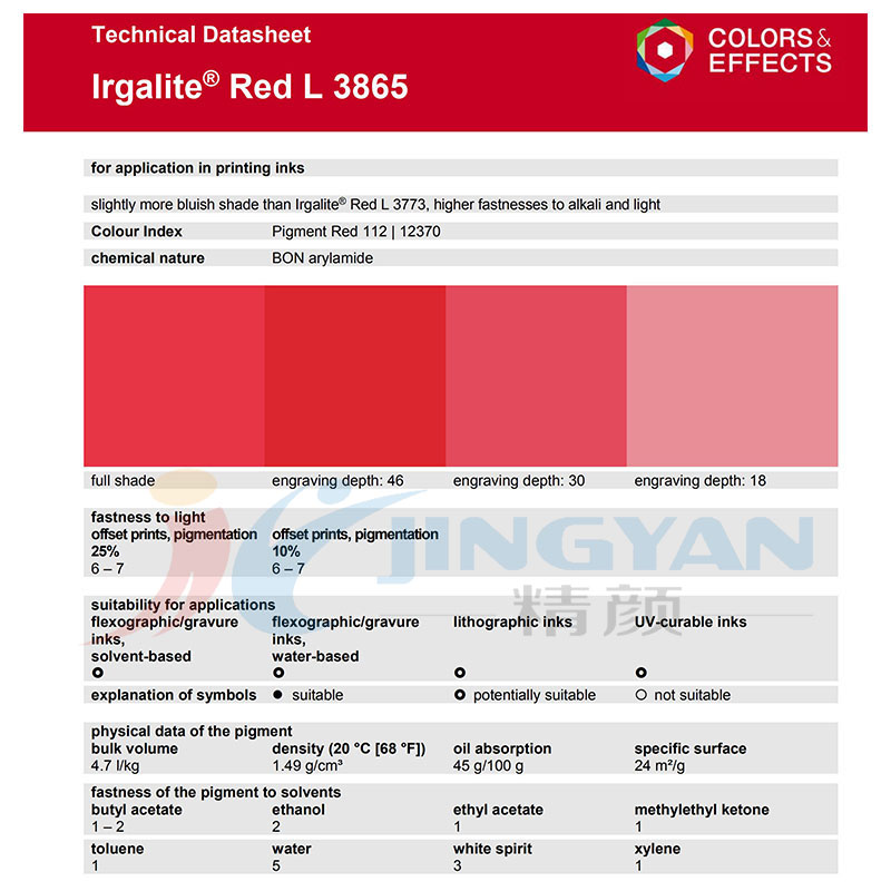 巴斯夫顏料L3865艷佳麗紅TDS報(bào)告
